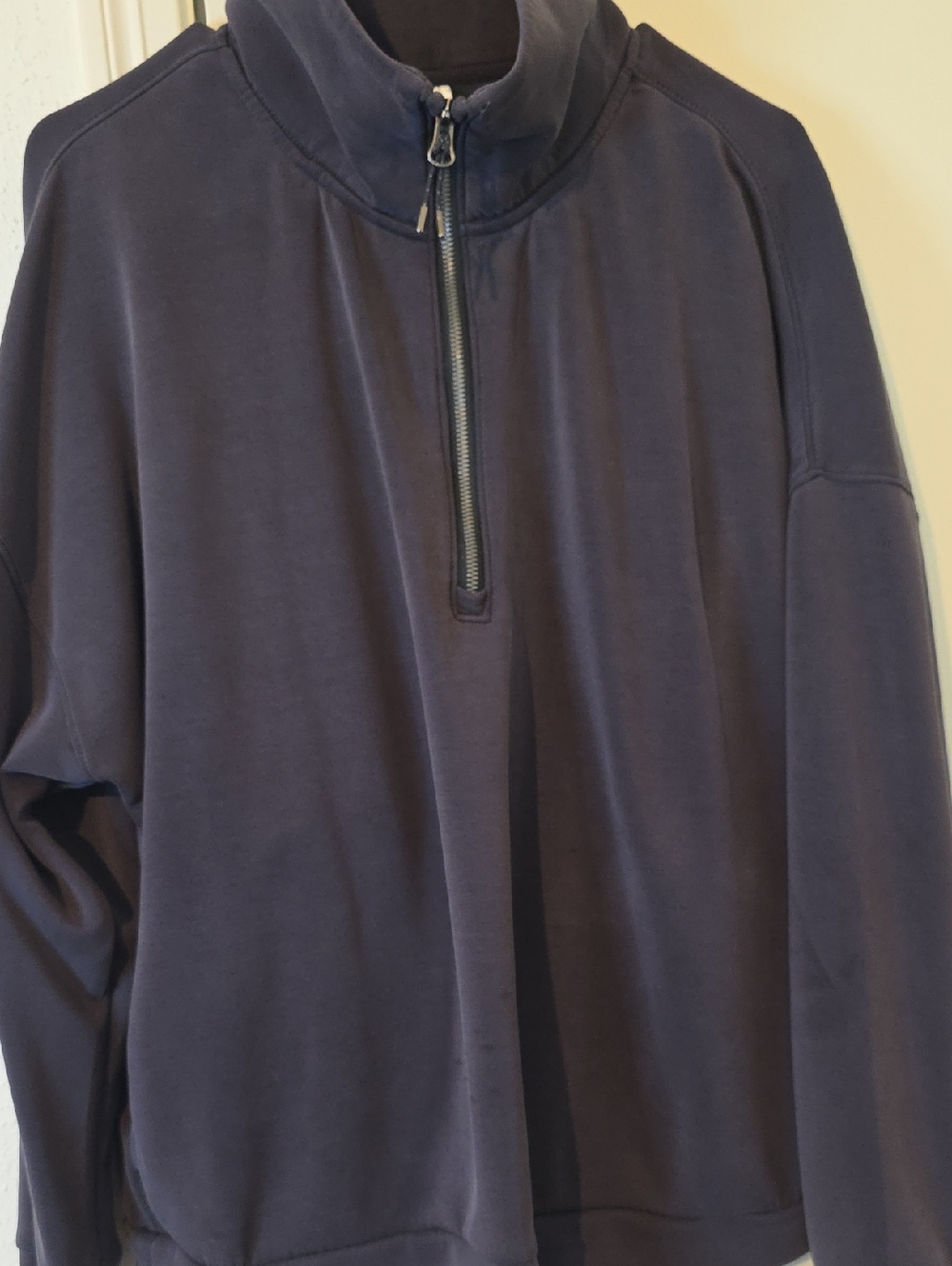 Women's Half-Zip Track Pullover Sweatshirt - Navy